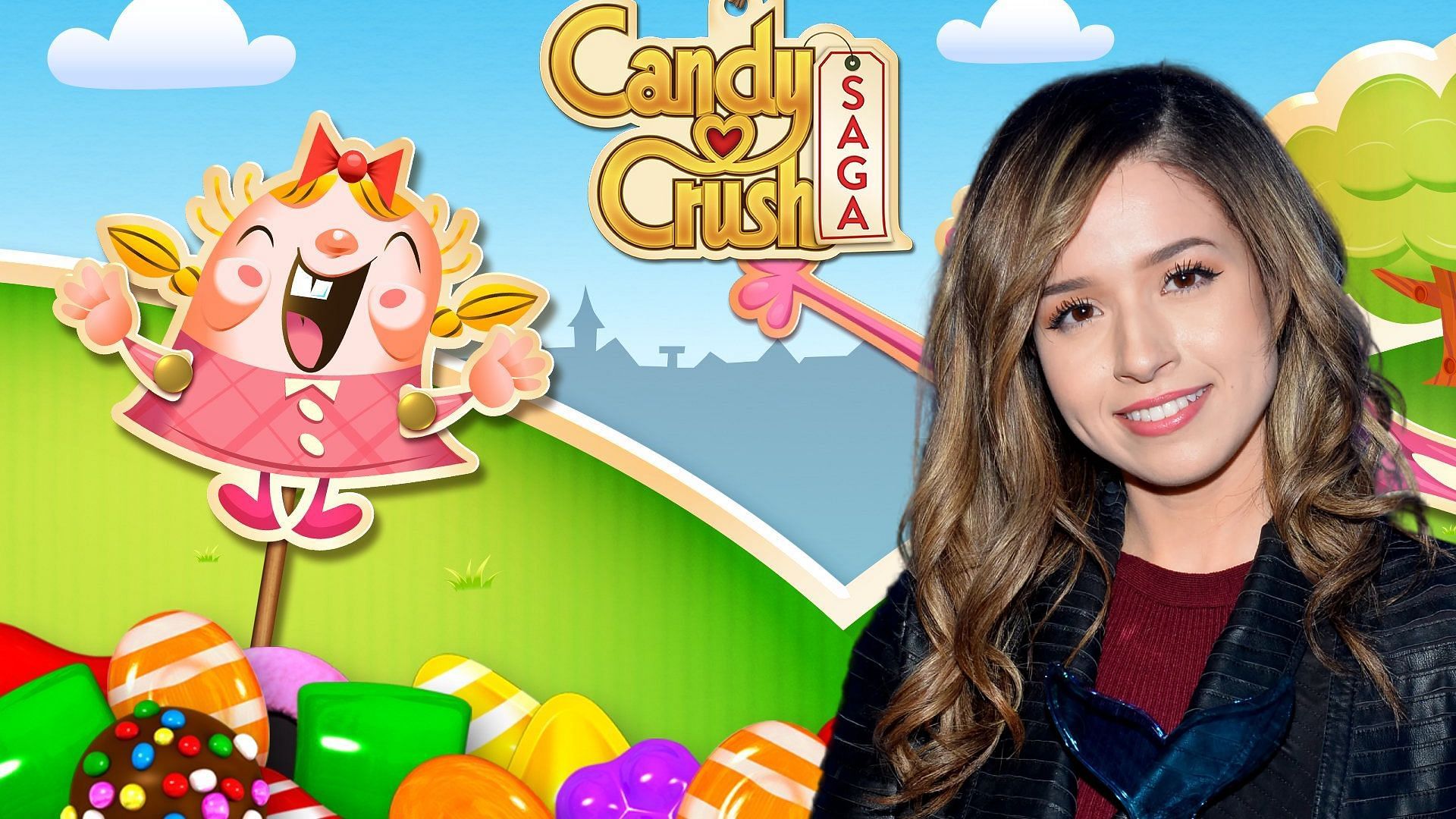 Pokimane apparently loves playing Crandy Crush (Image via King Games, Getty)