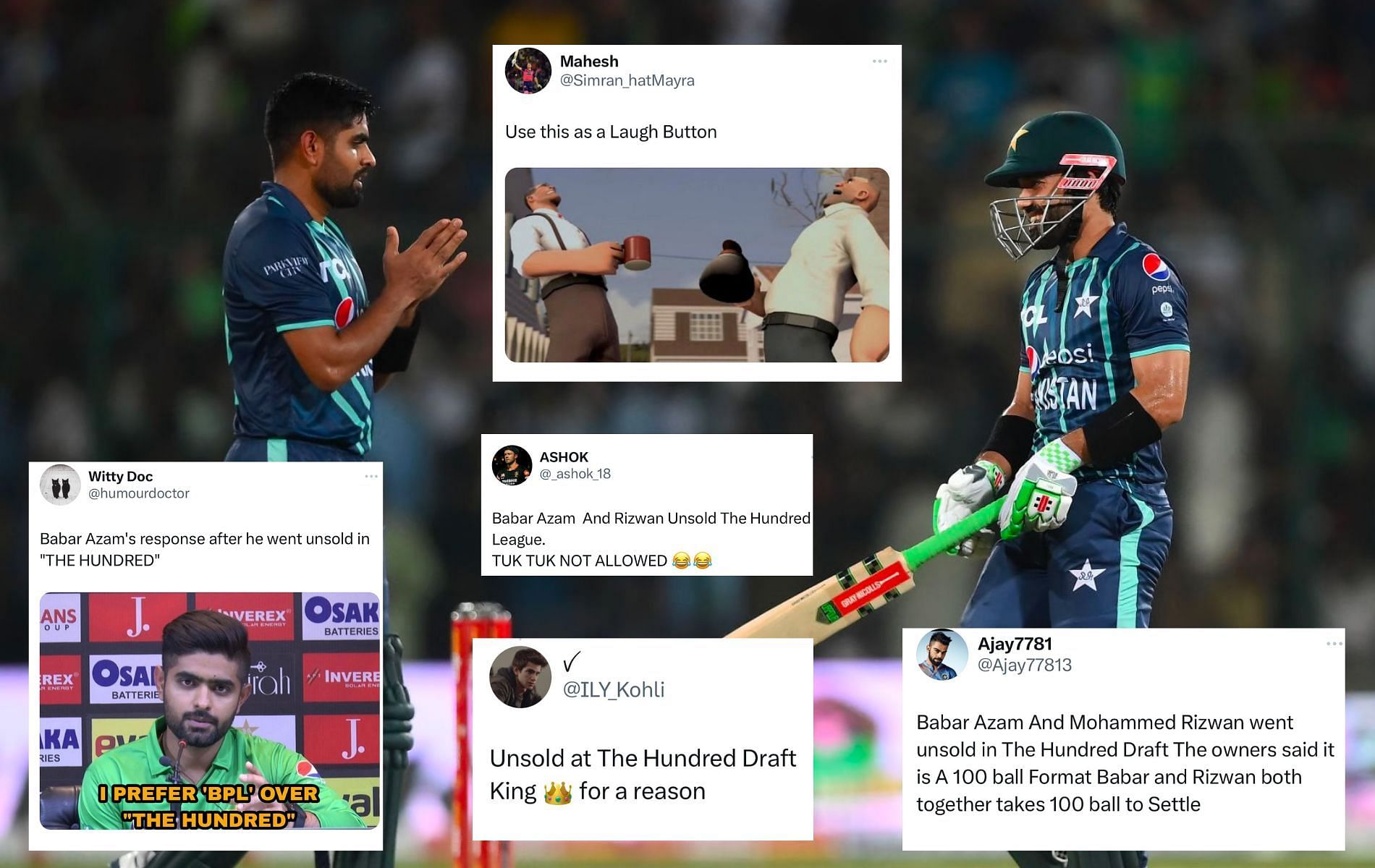 Fans trolled Babar Azam and Mohammad Rizwan after The Hundred Draft