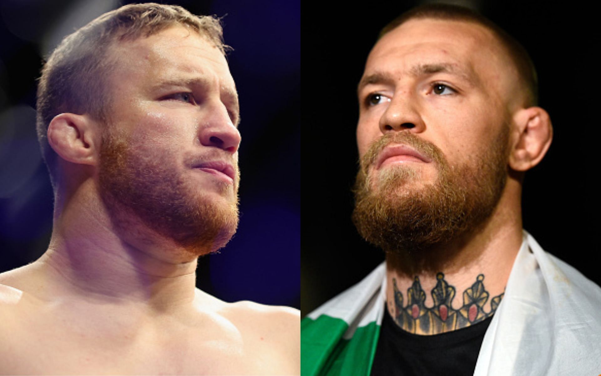 Justin Gaethje (left), Conor McGregor (right)