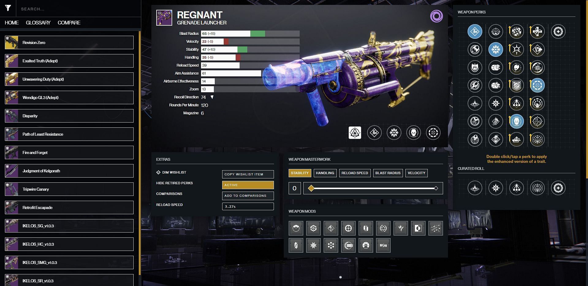 Regnant god roll guide for PvE boss DPS (Image via Destiny 2 Gunsmith)