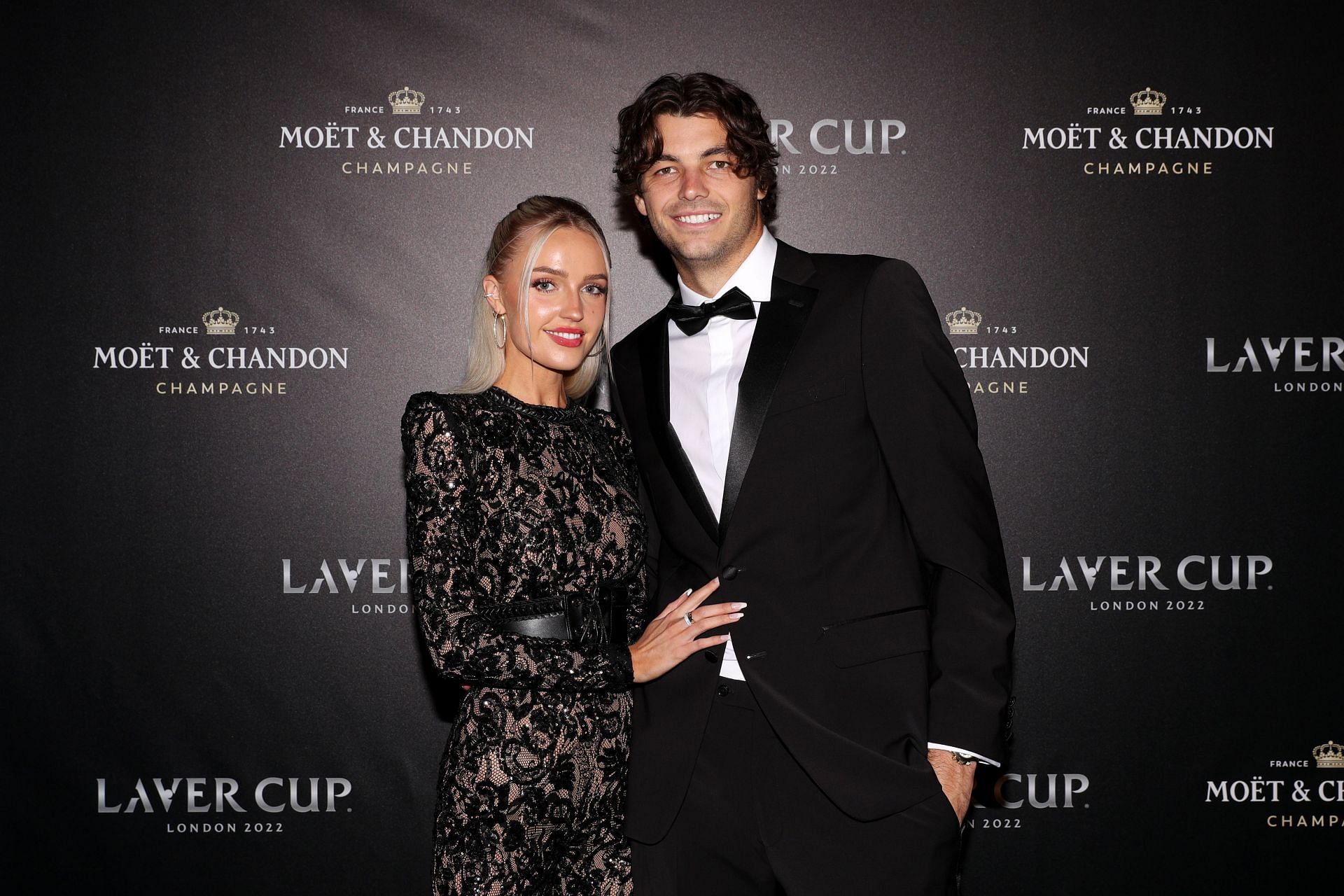 Fritz and his girlfriend Riddle at the 2022 Laver Cup