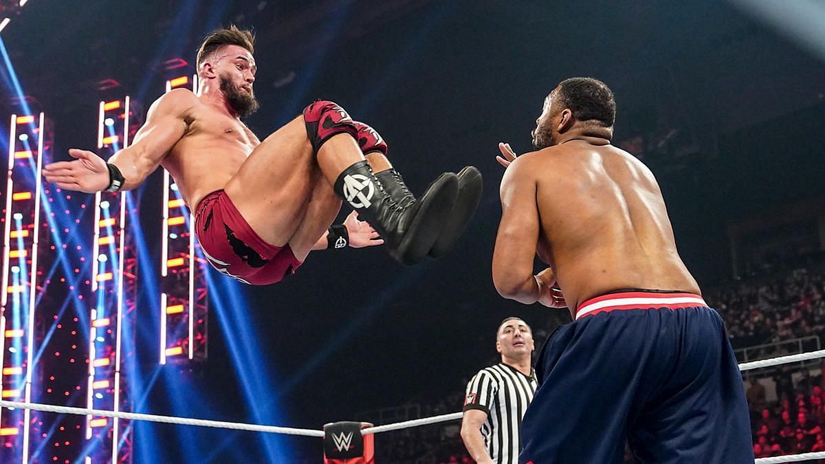Austin Theory defeated Angelo Dawkins on WWE RAW.