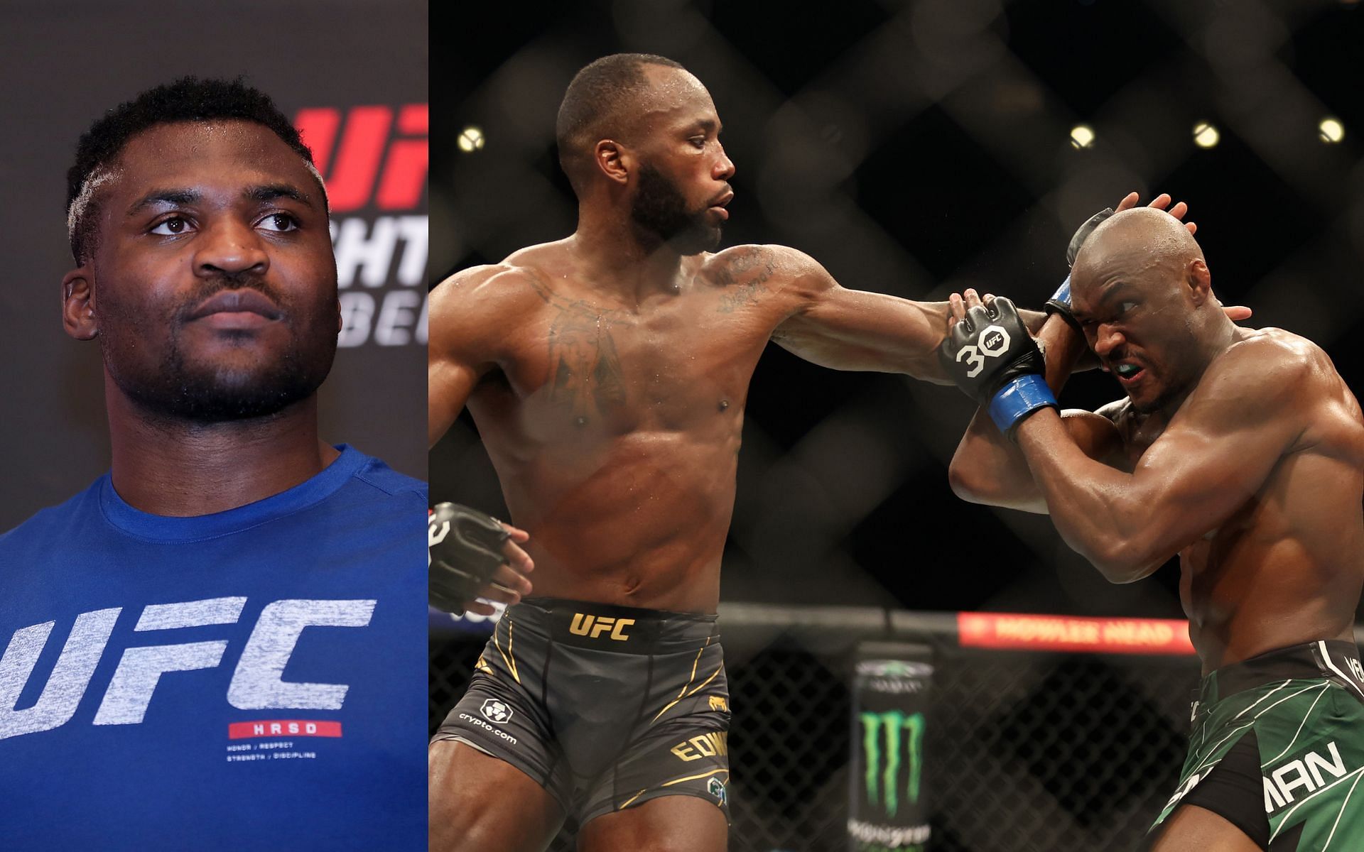 Francis Ngannou (left) and Leon Edwards vs. Kamaru Usman (right) (Image credits Getty Images)