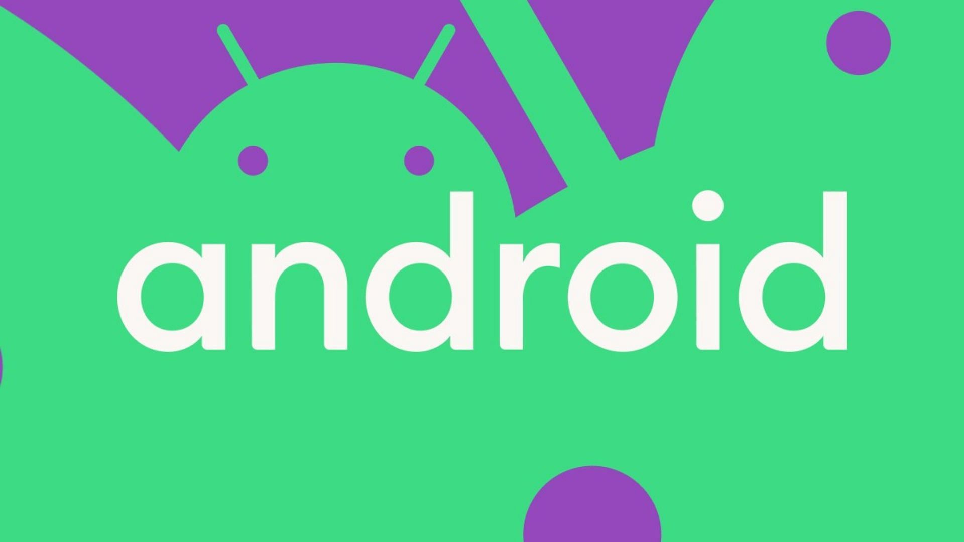 Android logo and droids in background