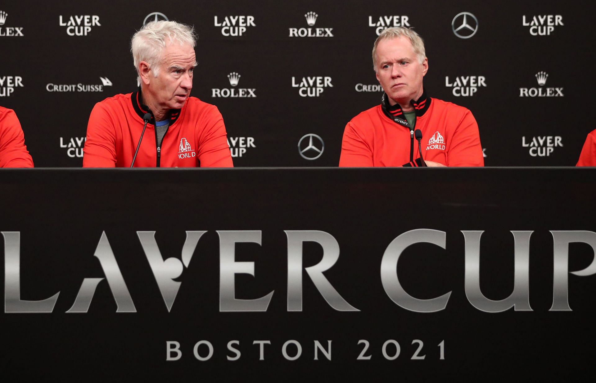 John McEnroe and Patrick McEnroe during the 2021 Laver Cup