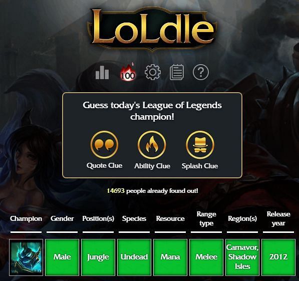 LoLdle: League Of Legends LoLdle #242: Answers For Monday, March 6