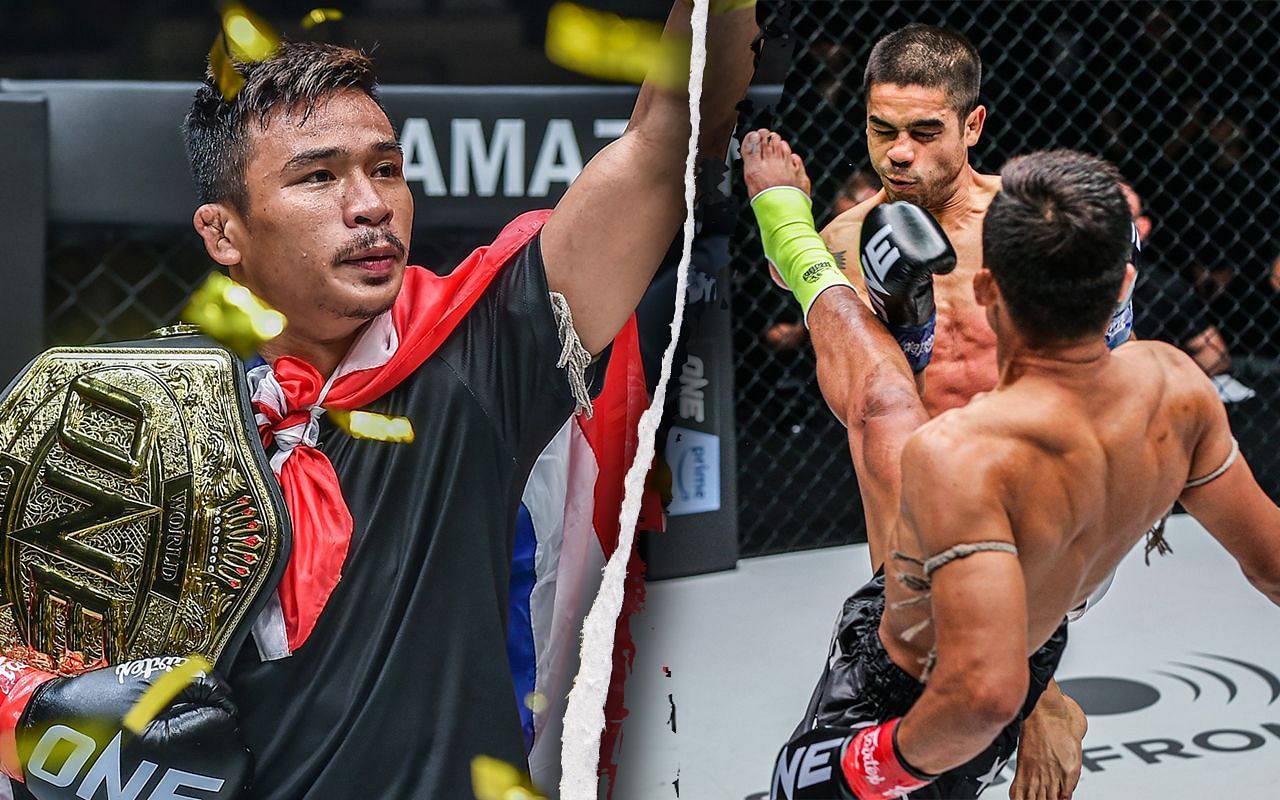 Superlek (Left) is grateful for his opponent at ONE Fight Night 8 (Right)