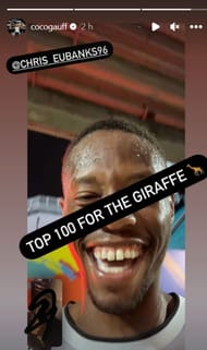 Coco Gauff's Instagram story