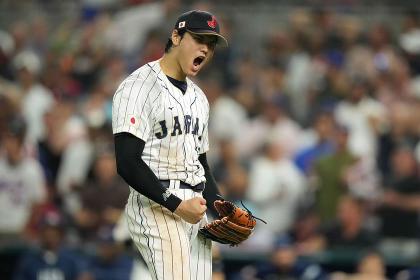 Baseball: Shohei Ohtani fans Mike Trout, closes out Japan's 3rd