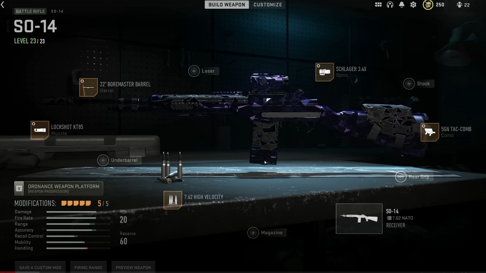 SO-14 Loadout in Modern Warfare 2 (Image via Activision and YouTube/Metaphor)