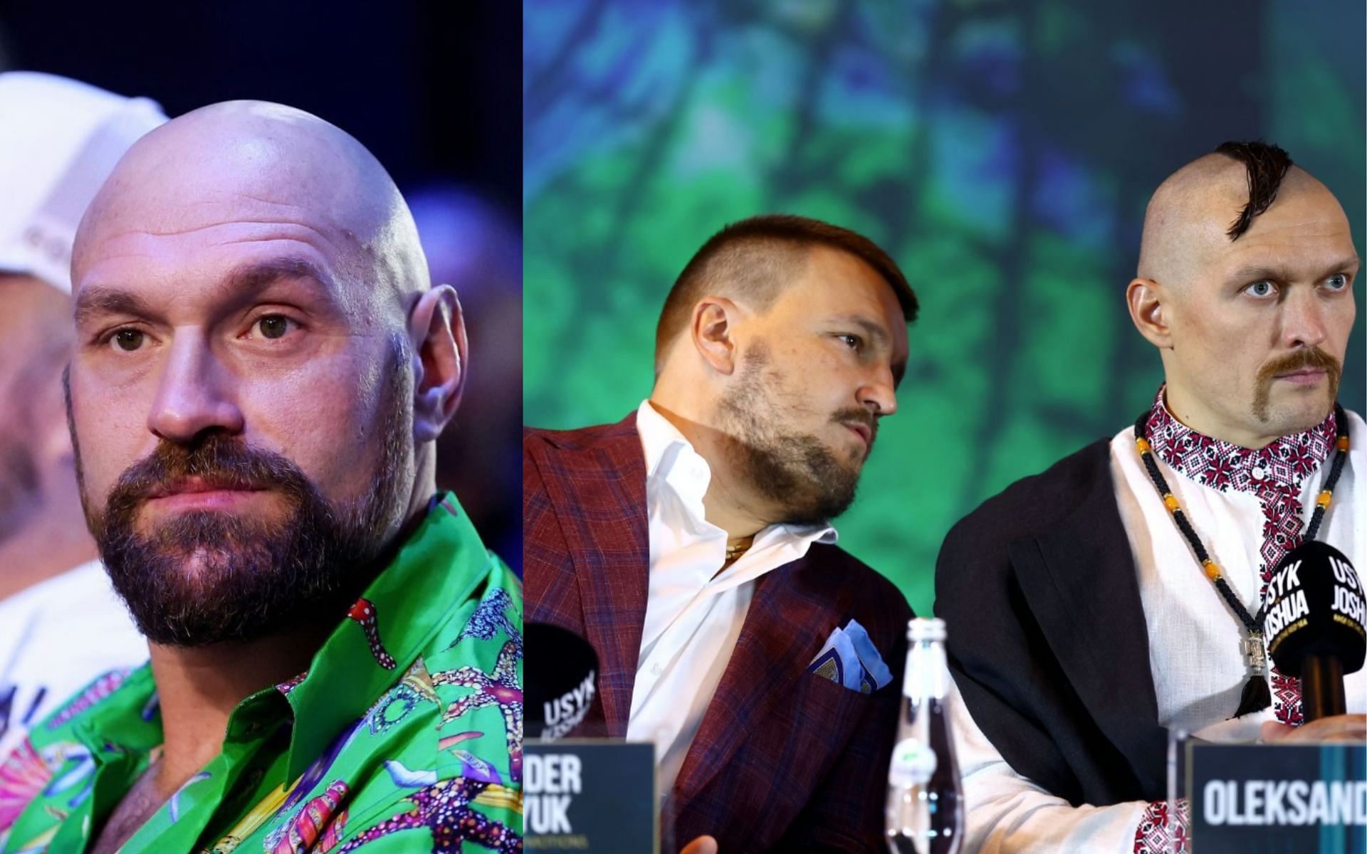 Tyson Fury (Left) and Alex Krassyuk with Oleksandr Usyk (Right) (Image Credits; Getty Images)