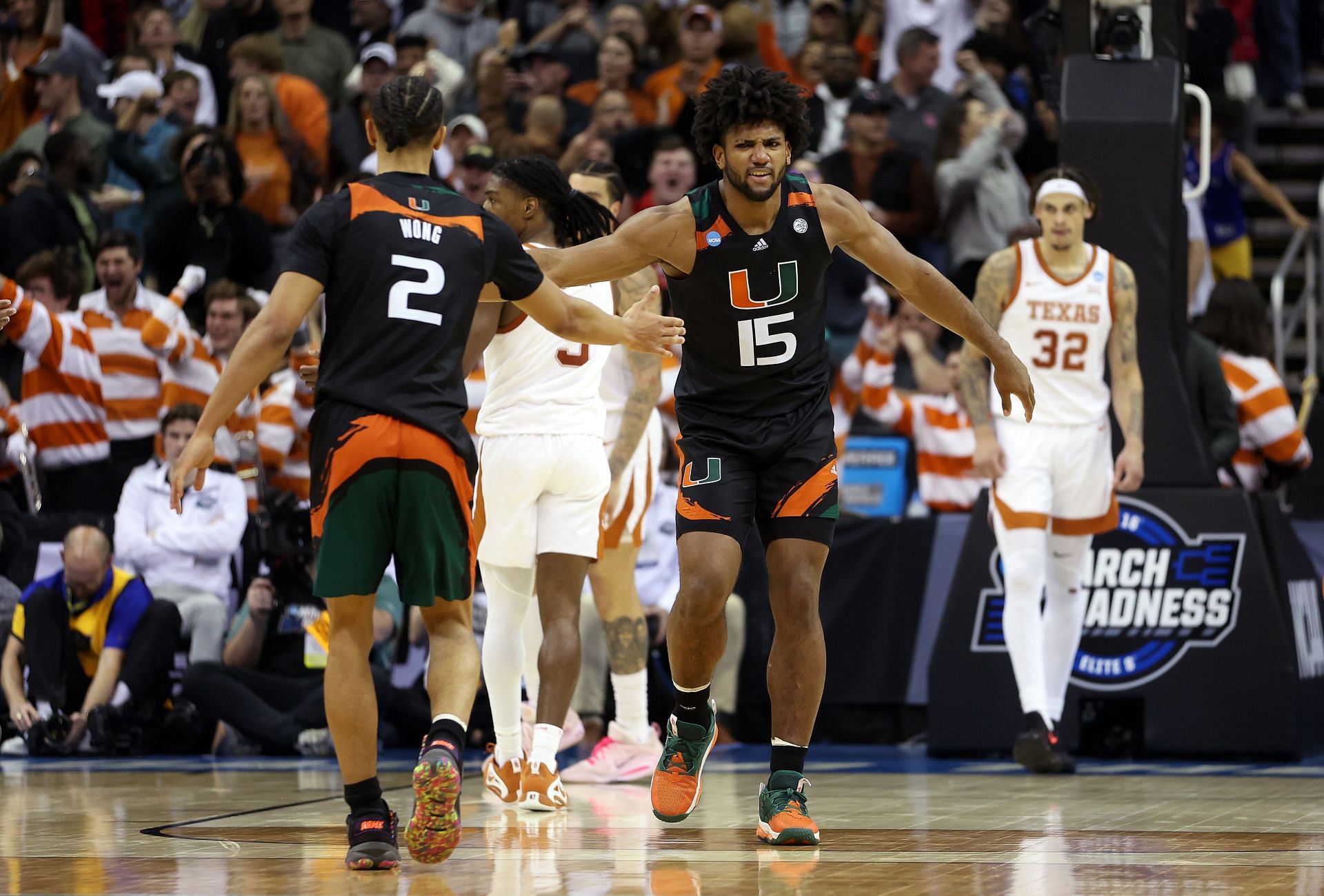 Miami Hurricanes look to upset UConn in March Madness 2023.