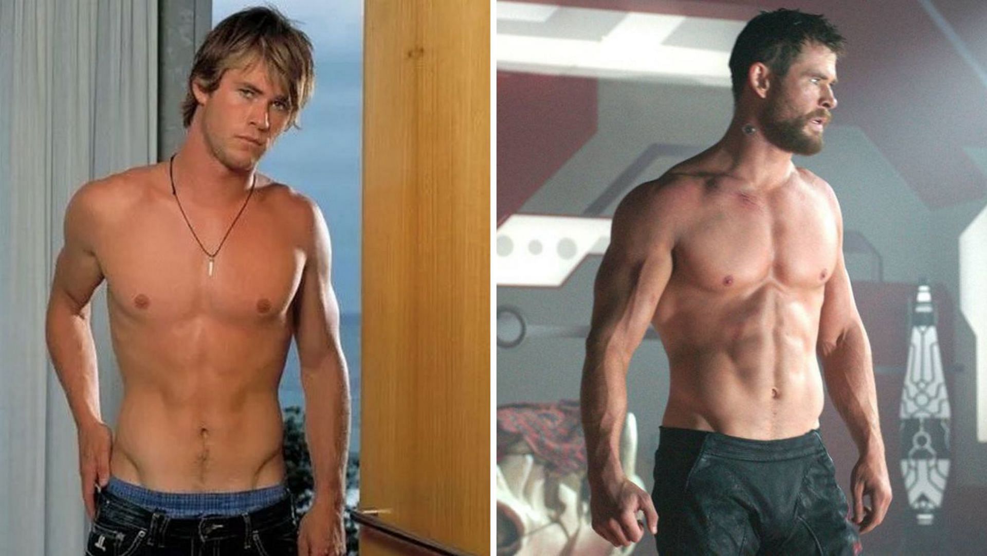 Chris Hemsworth&#039;s transformation for his role as Thor in the Thor franchise (Image via Sportskeeda)