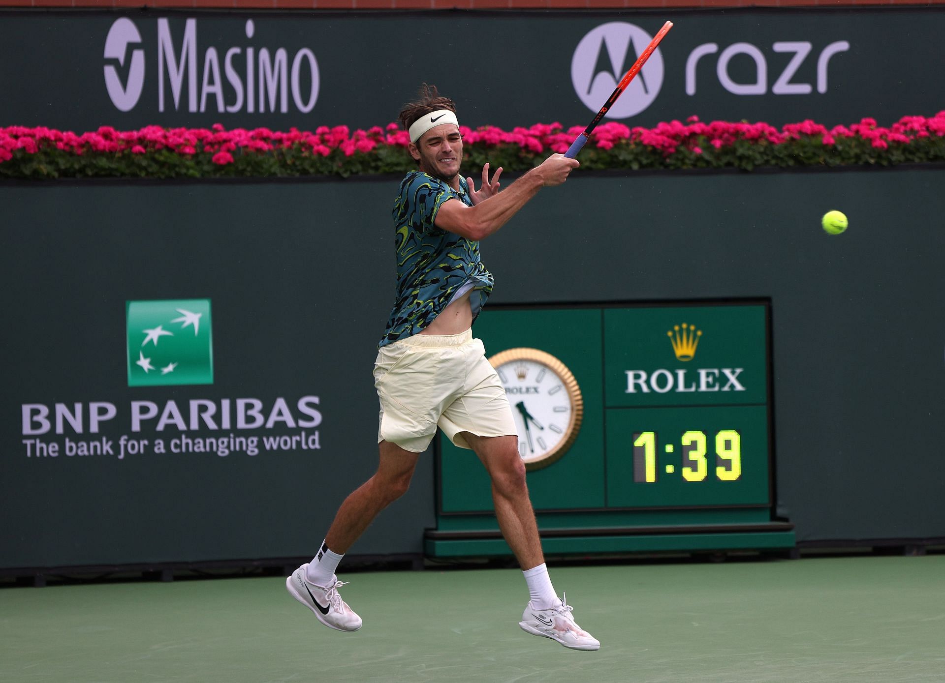 Taylor Fritz competes at Indian Wells 2023.