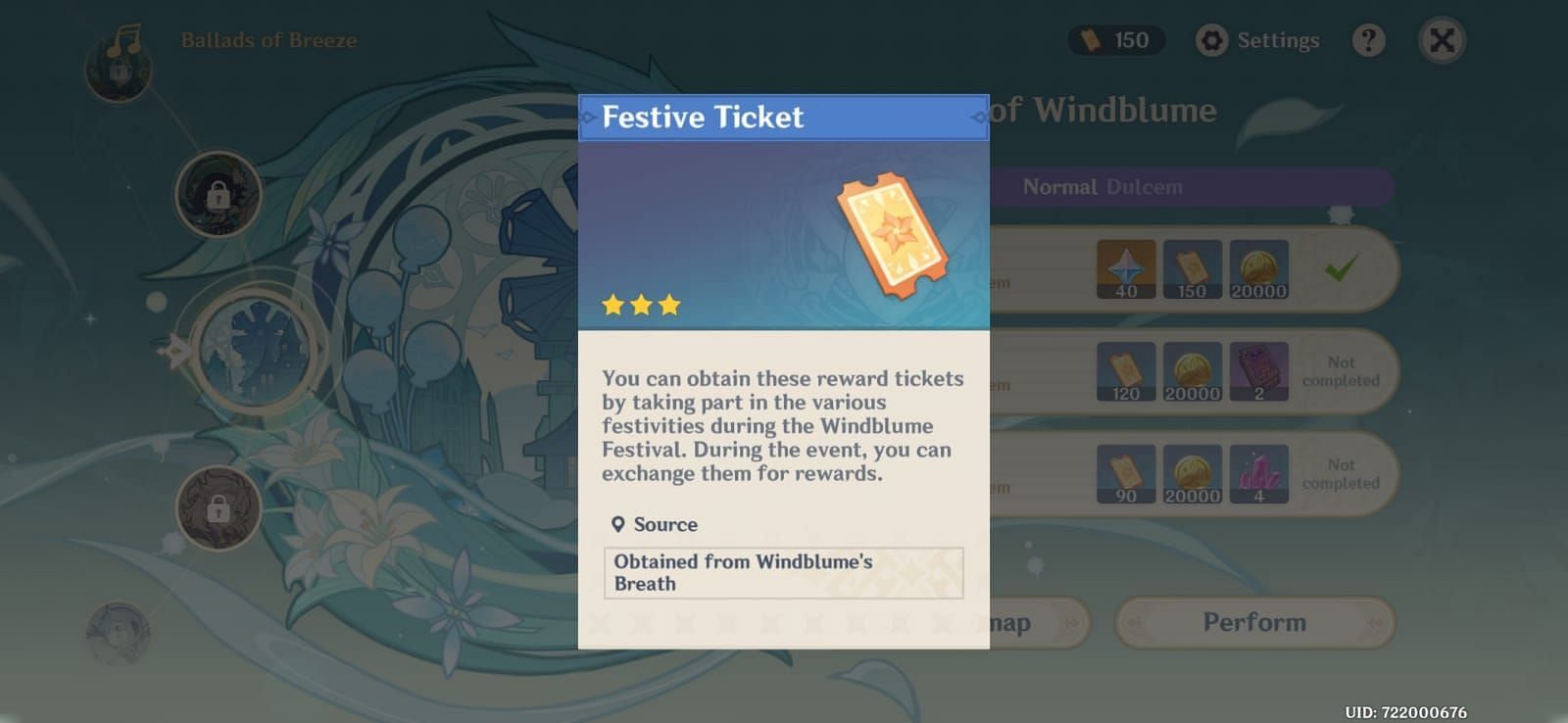 Festive Tickets can be obtained through various mini-games (Image via Genshin Impact)