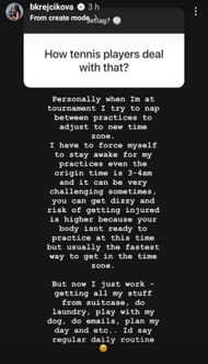 Krejcikova wrote on her Instagram stories