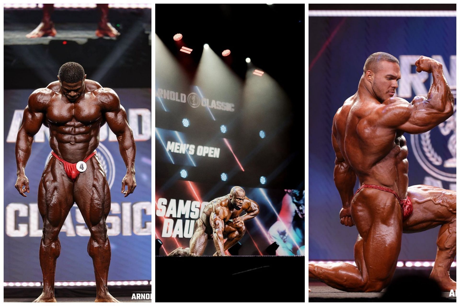 (L-R) Andrew Jacked, Samson Dauda and Nick Walker pose at the 2023 Arnold Classic: Image via Instagram (@samson__dauda / @andrewjacked / @nick_walker39)