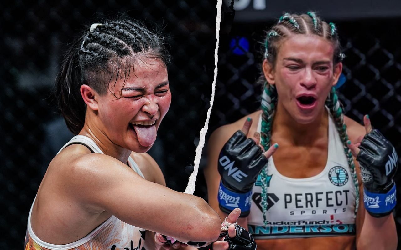 Thai superstar Stamp Fairtex (L) / American fireball Alyse Anderson (R) -- Photo by ONE Championship