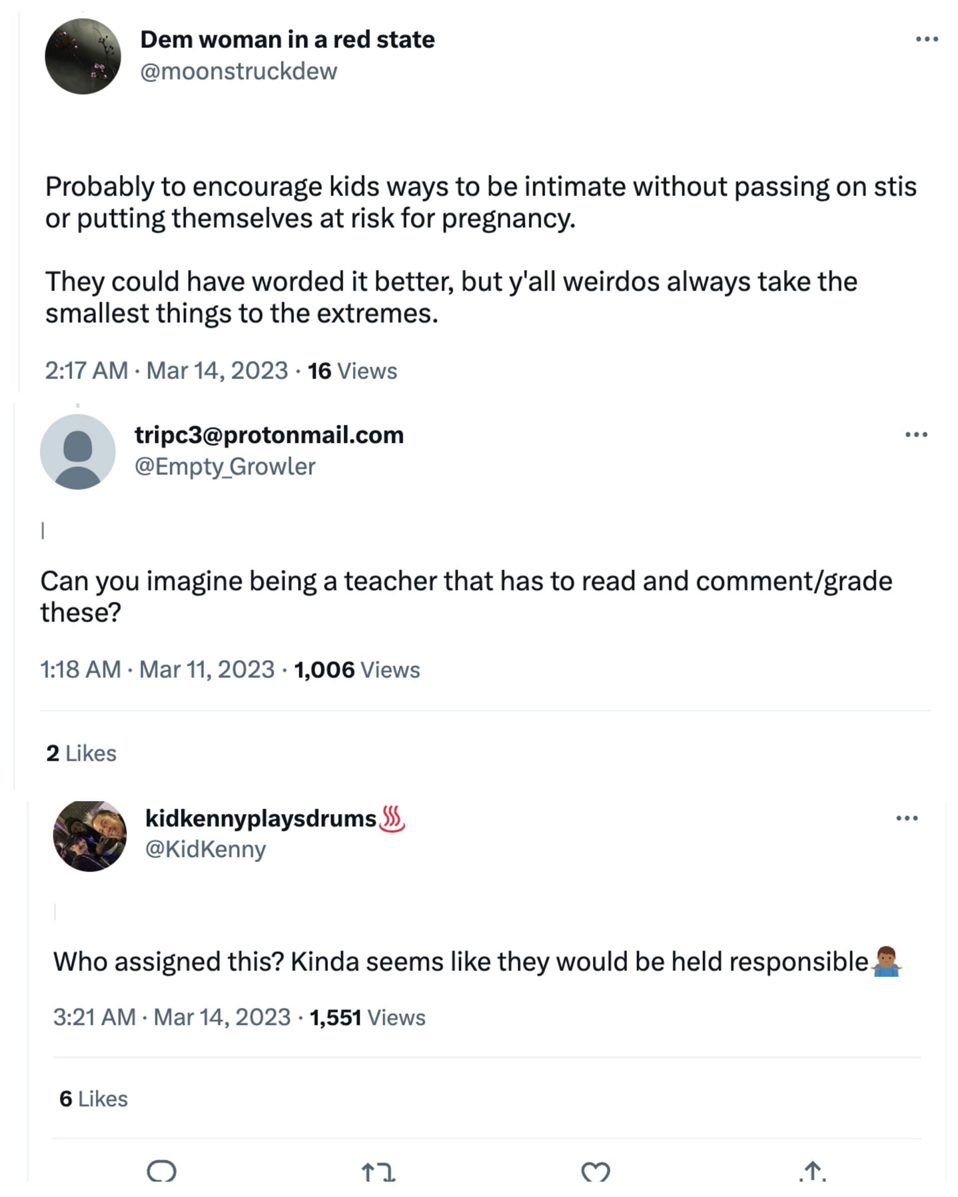 Social media users reacted to the inappropriate assignment given to the students of the high school. (Image via Twitter)