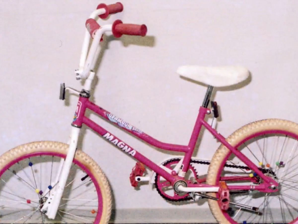 A still of Amber Hagerman&#039;s bicycle (Image Via CBS Texas)