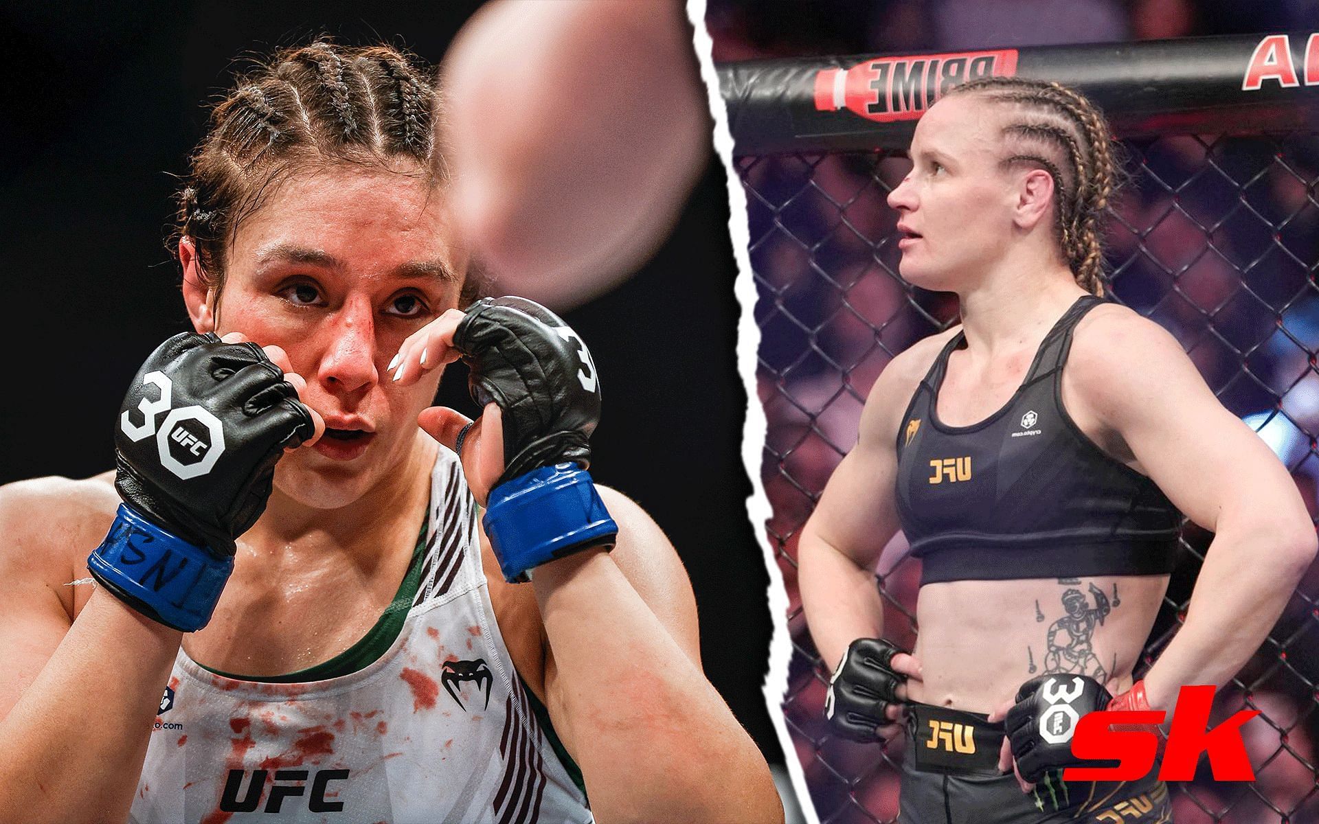 Alexa Grasso (Left), Valentina Shevchenko (Right)  [Image courtesy: Getty, @MMAJunkie on Twitter]