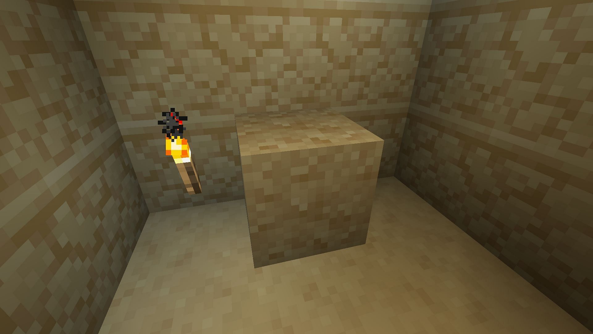 A suspicious sand block in Minecraft snapshot (Image via Mojang)