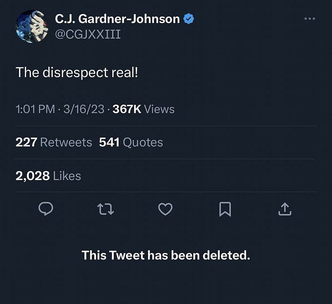 Eagles Nation on X: CJ Gardner-Johnson deleted his RT on the edit