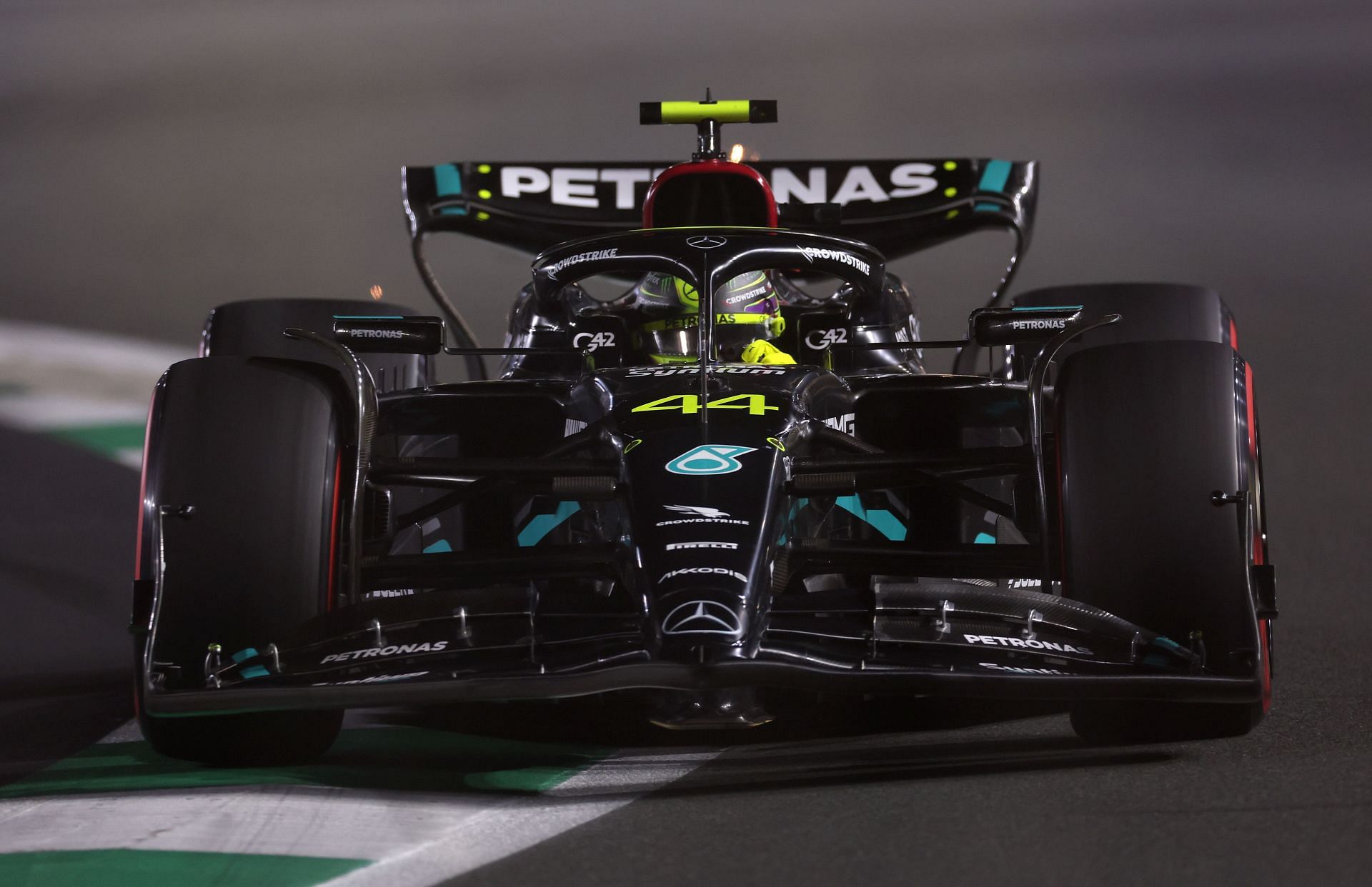 Lewis Hamilton in action