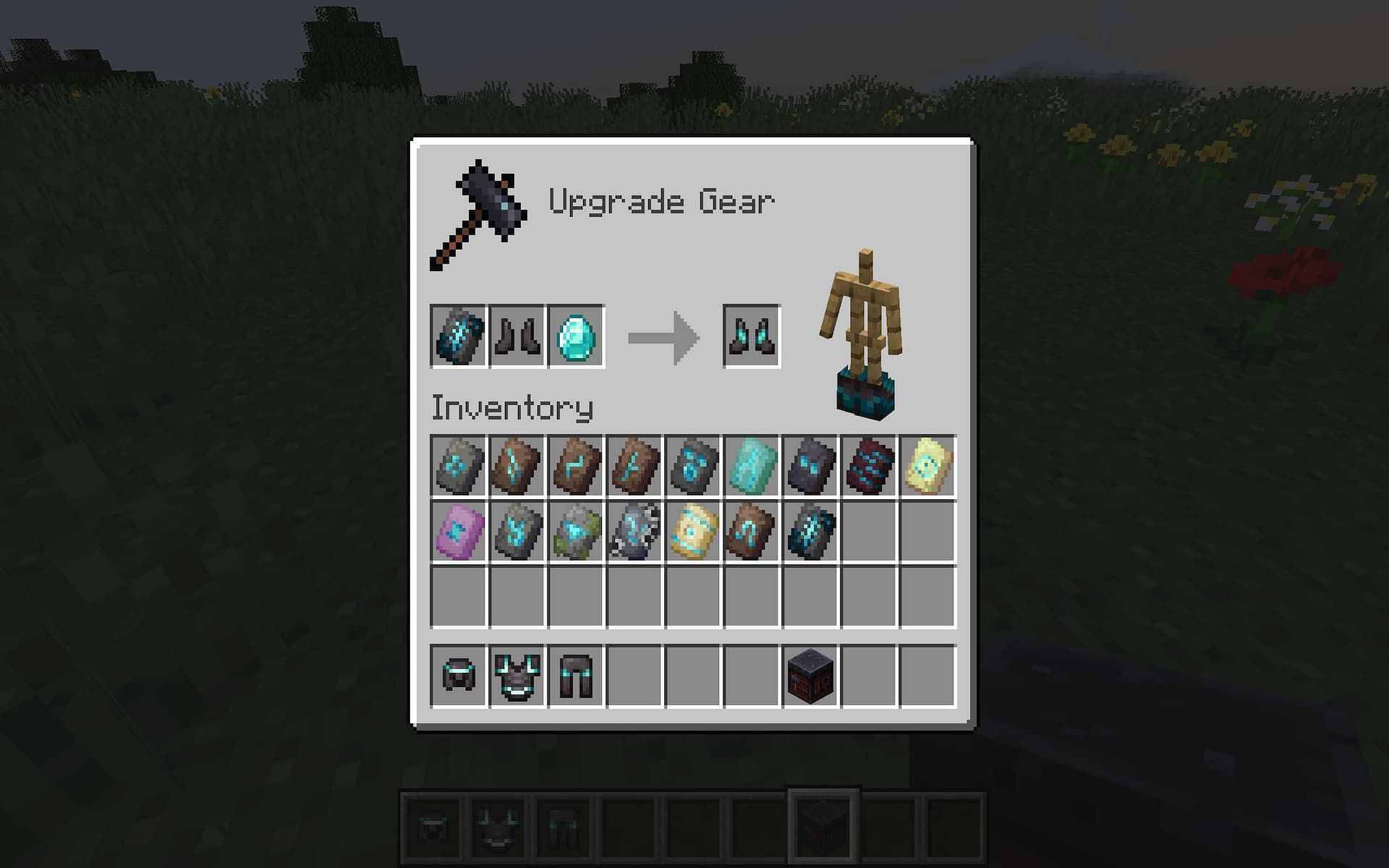 Players can trim their armor at the smithing table (Image via Minecraft)