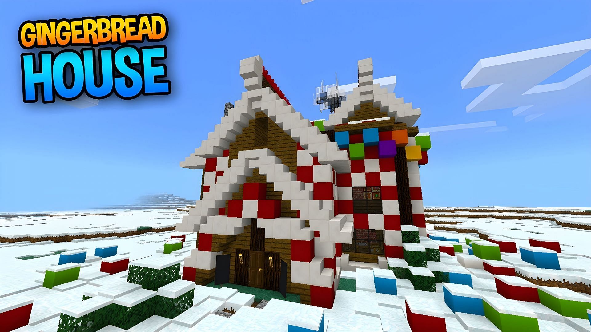 Gingerbread houses make for unique and beautiful homes in Minecraft (Image via Youtube/The Android Miner)