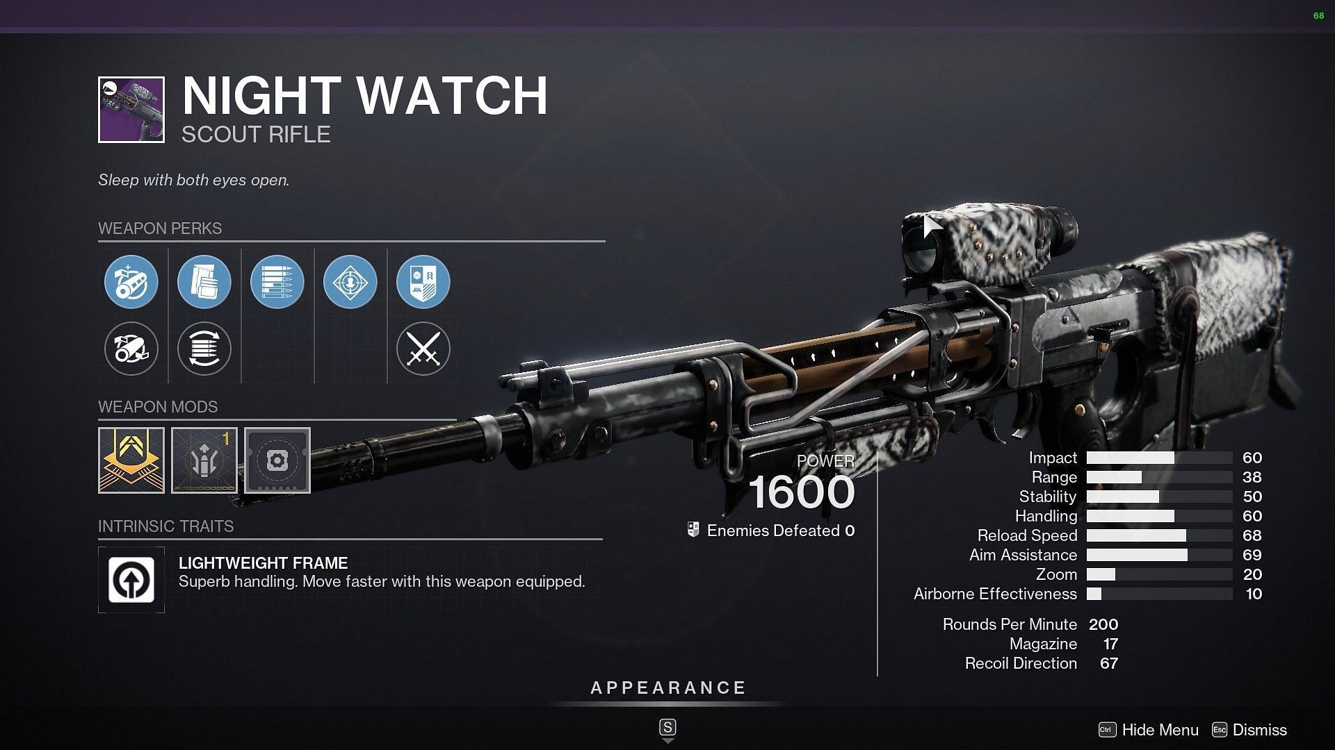 Night Watch Scout Rifle (Image via Destiny 2)