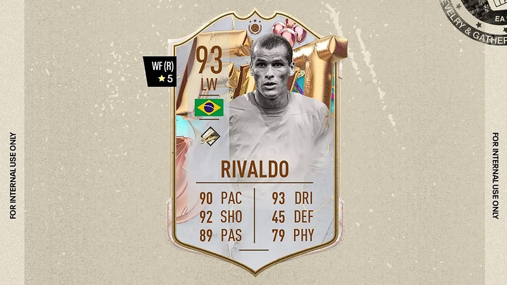 The Rivaldo FUT Birthday Icon SBC is a one-of-its-kind opportunity for FIFA 23 players (Image via EA Sports)
