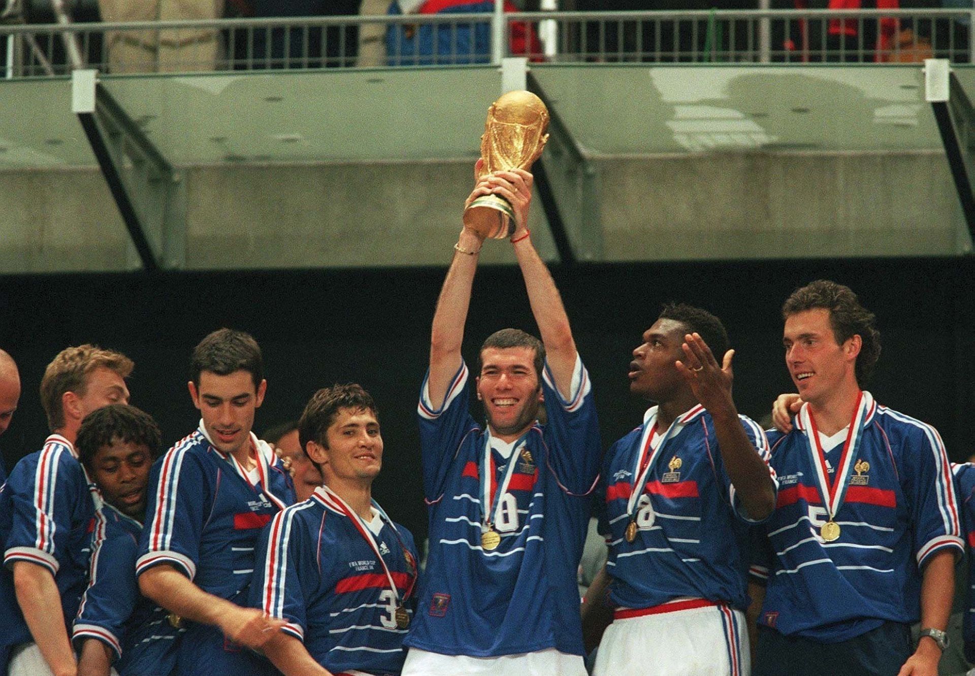 Zinedine Zidane seen winning the FIFA World Cup with France (Image via CNN)