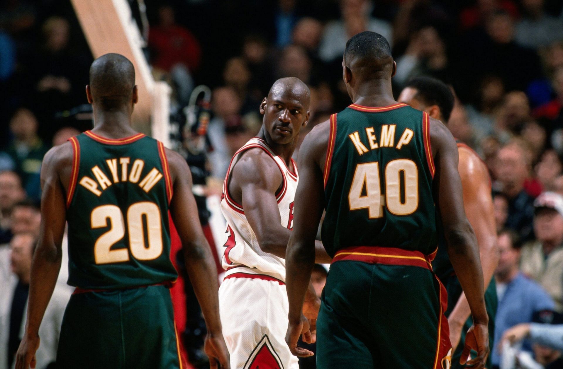 Gary Payton and Shawn Kemp during the 1996 NBA Finals between the Seattle SuperSonics and Chicago Bulls. [photo: NBA.com]