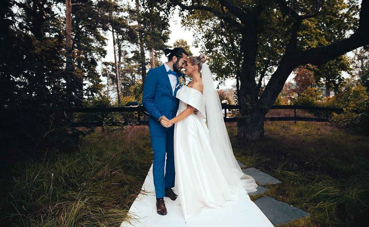 Mika Zibanejad and his wife Irma Helin - via Mika