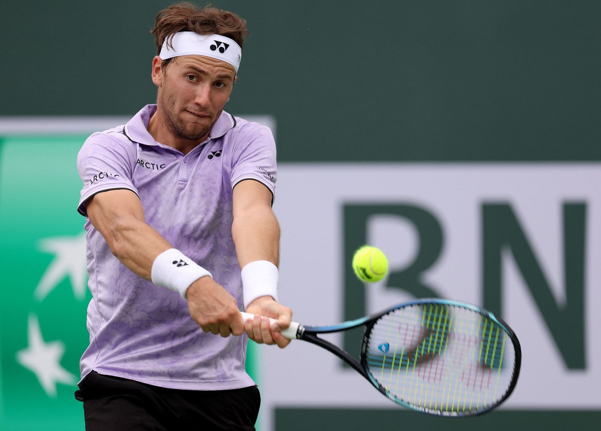 Casper Ruud in action at the Indian Wells Masters