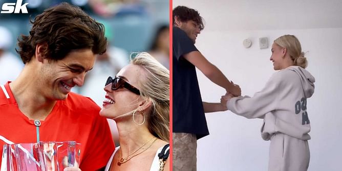 Watch: Taylor Fritz and girlfriend Morgan Riddle fail horribly at recreating viral internet couple challenge