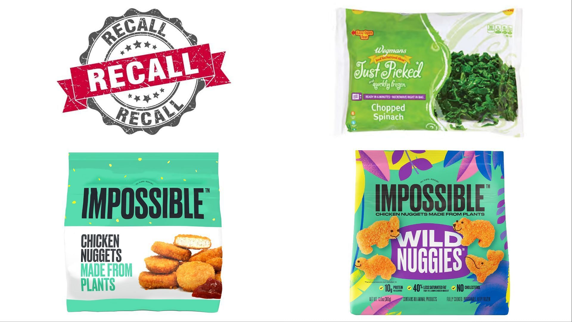 Wegmans Food Markets issued a recall for Frozen Spinach, Impossible Chicken Nuggets &amp; Wild Nuggies over contamination concerns (Image via Wegmans Food Markets)