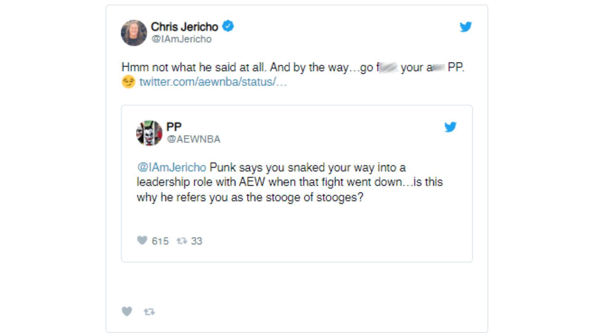Chris Jericho responds to claims that he 