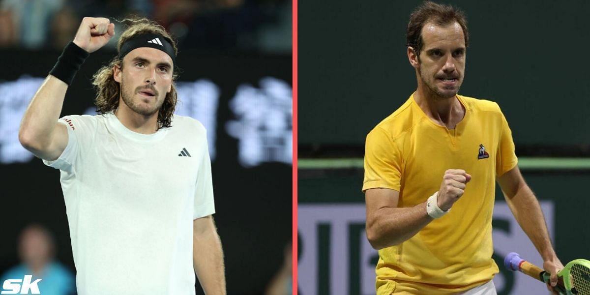 Tsitsipas (left) opens his Miami campaign against Gasquet on Friday.