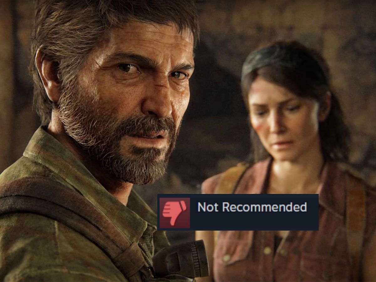 The Last of Us Part 1 Pc post is a disaster (image via Sony and Steam)