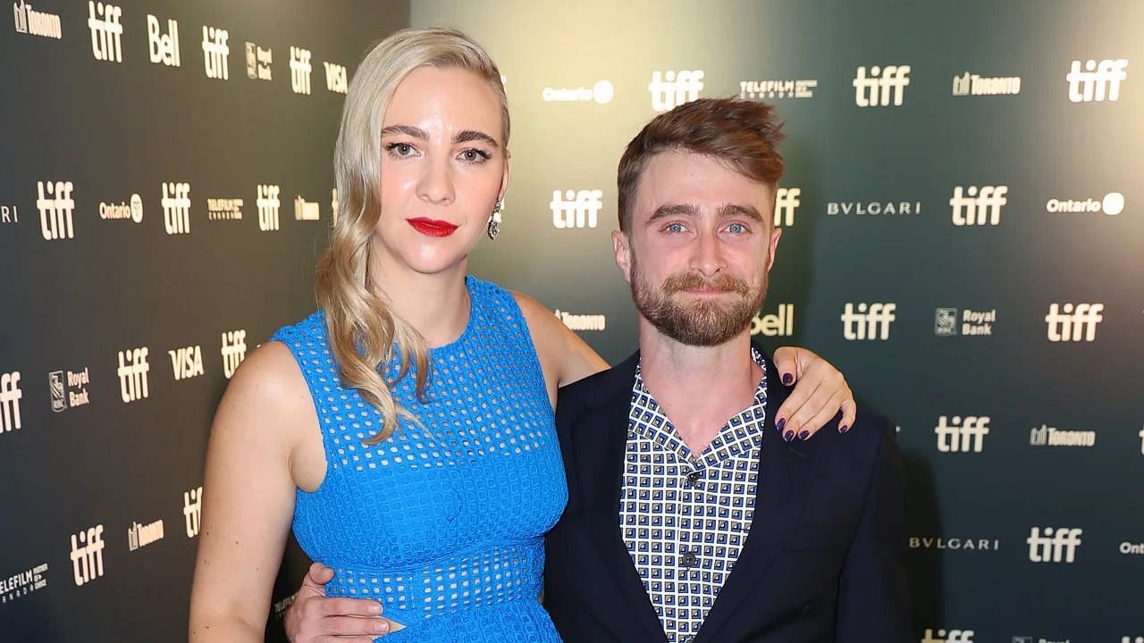 Erin Darke and Daniel Radcliffe at the Weird: The Al Yankovic Story premiere in 2022 at the Toronto International Film Festival. (Image via Leon Bennett/Getty Images)