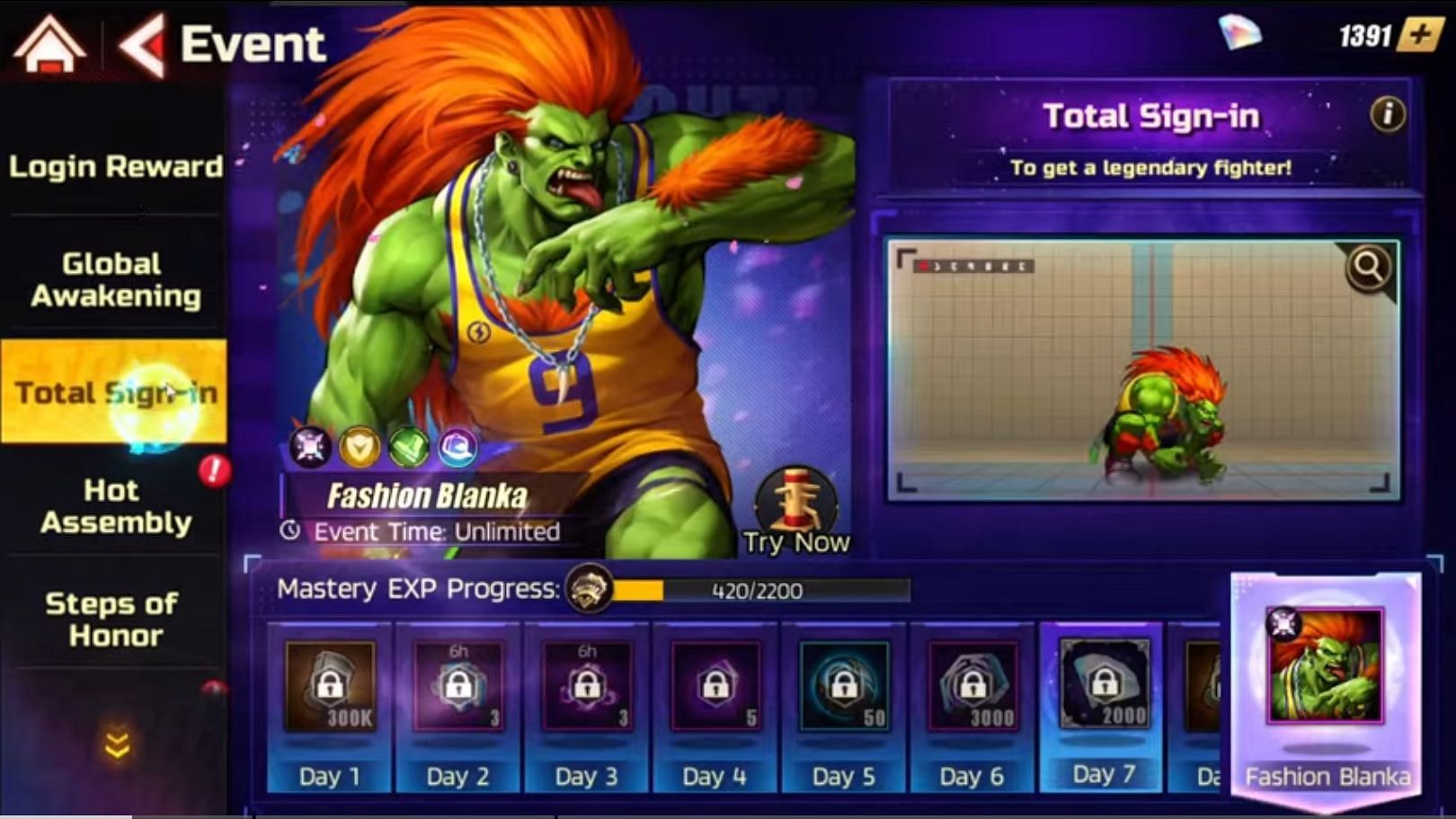 Street Fighter: Duel Event section (Image via YouTube/Rokage)