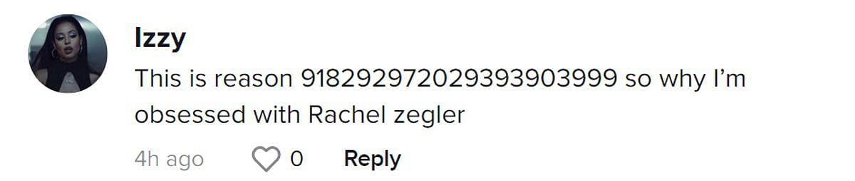 A comment praising Zegler (Image via TikTok/@Izzy)