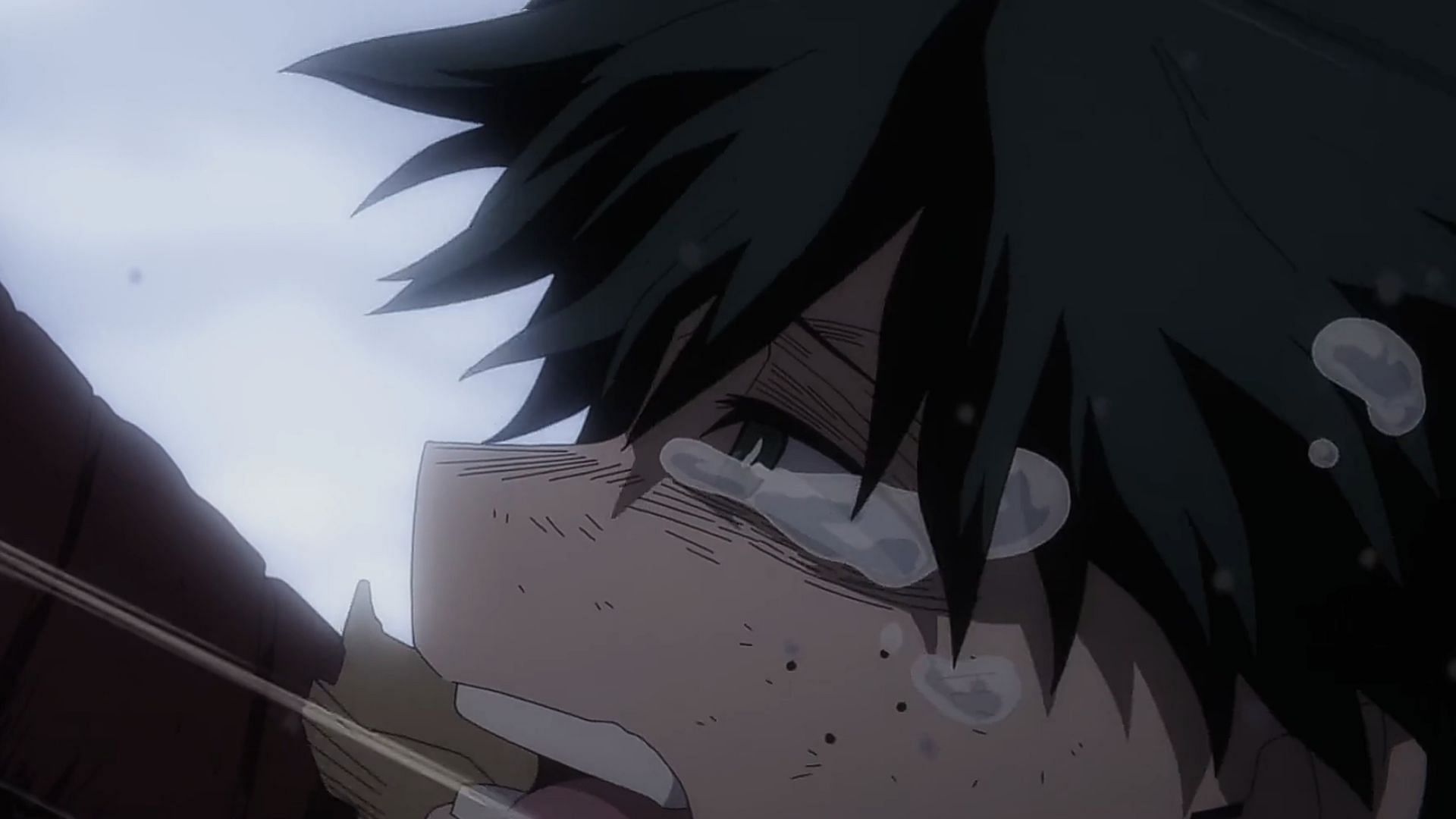 Deku cries in My Hero Academia season 6 episode 23 (Image via Studio Bones)