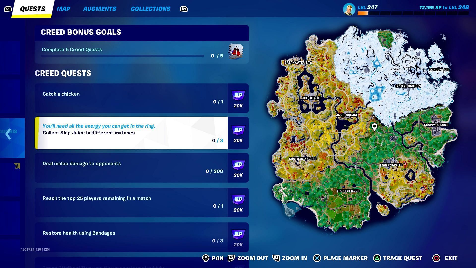 Quests Tab in Fortnite. (Image via Sportskeeda)