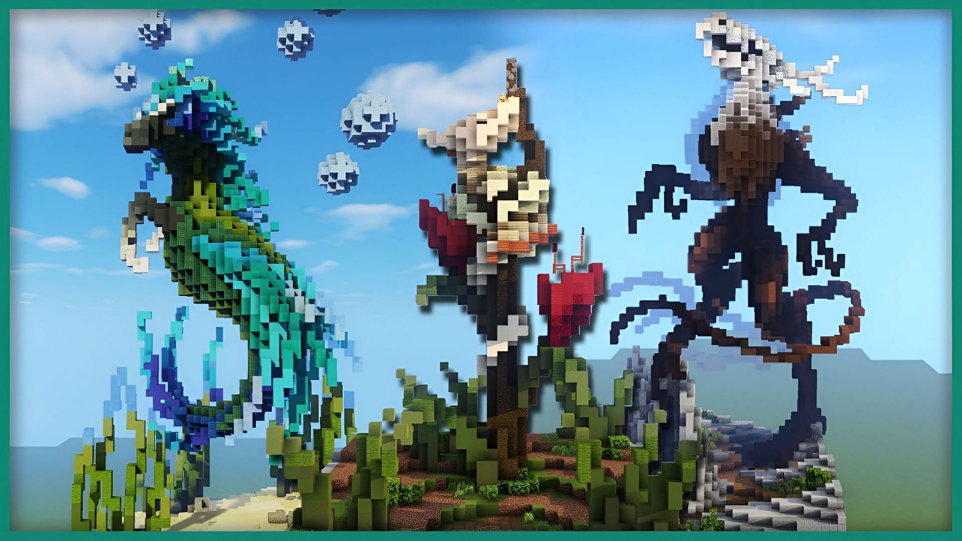 Statues make for amazing builds in Minecraft (Image via Youtube/PearlescentMoon)