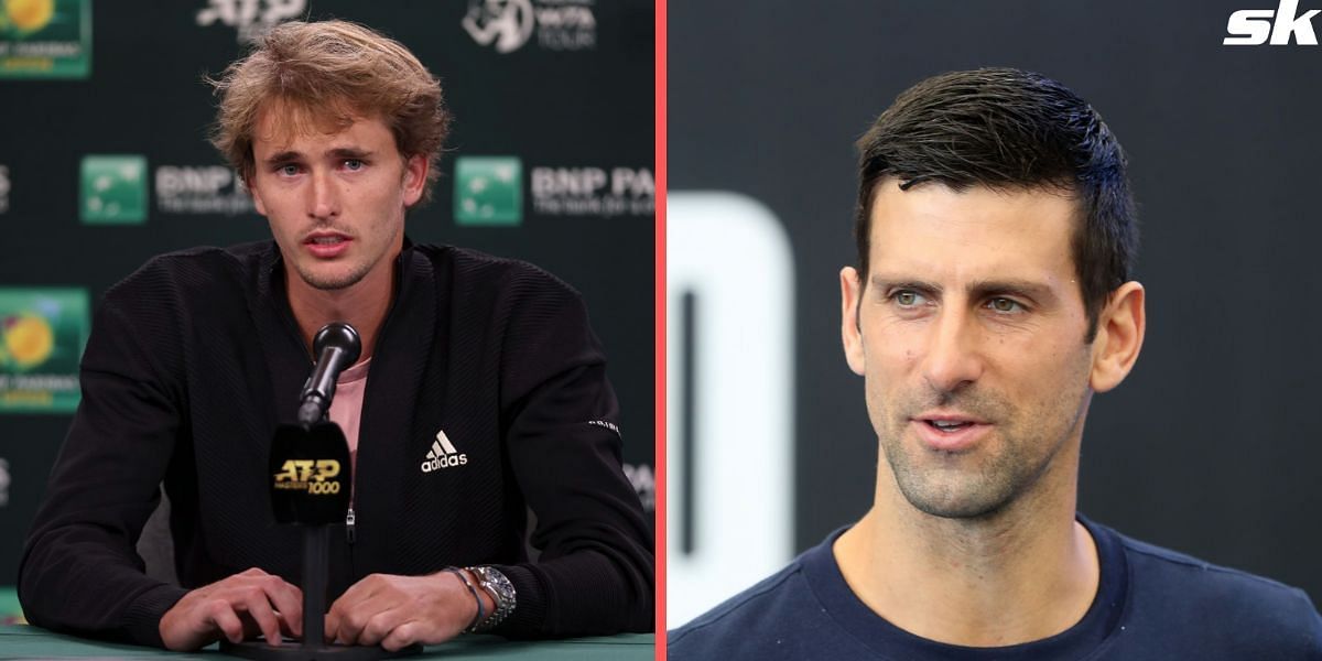 Alexander Zverev (L) and Novak Djokovic (R)