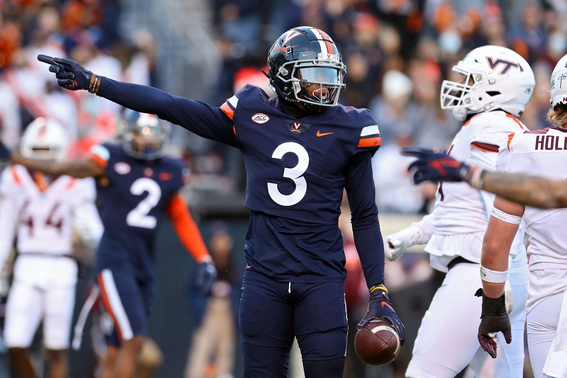 Dontayvion Wicks of the Virginia Cavaliers