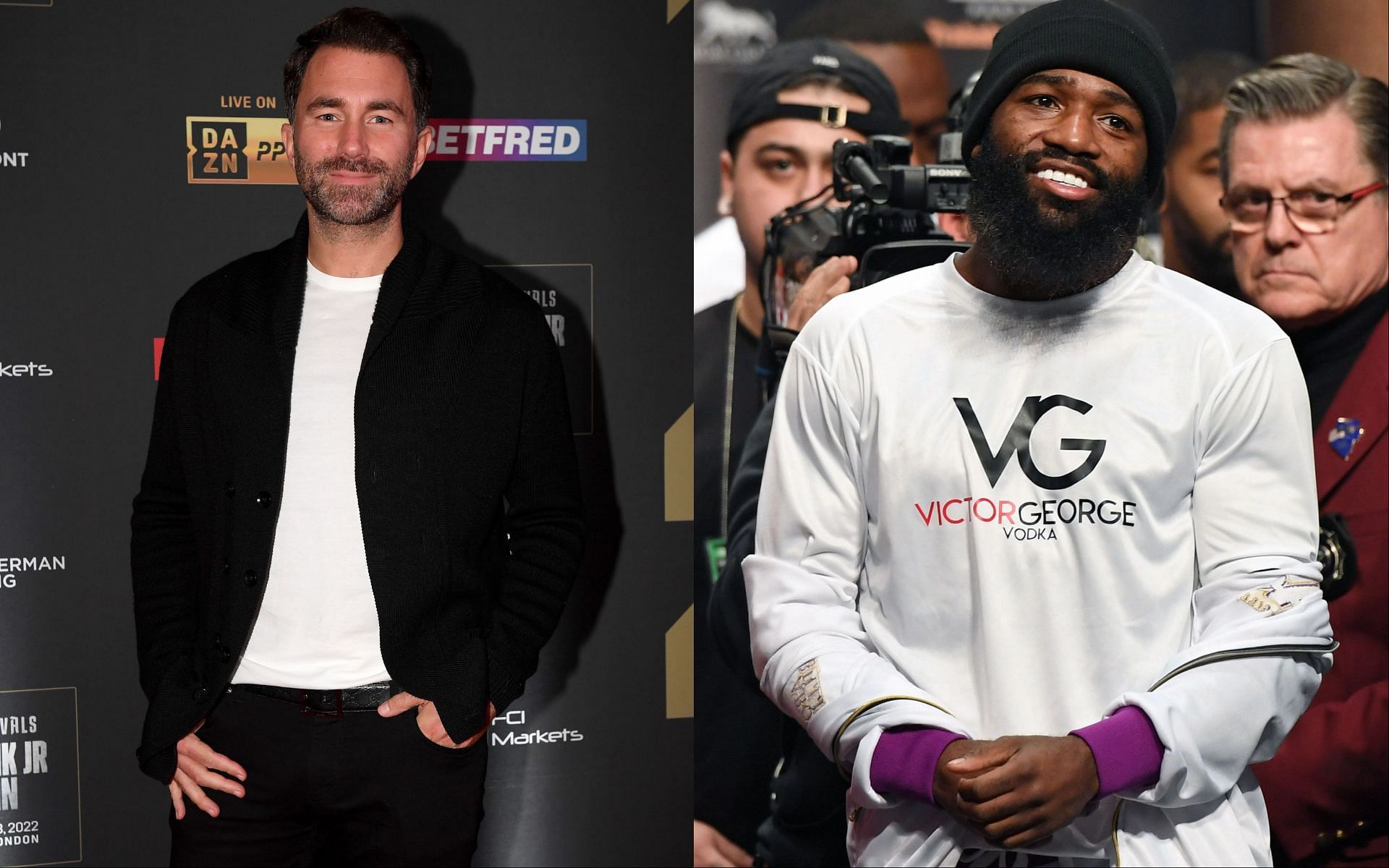 Eddie Hearn (L), and Adrien Broner (R).